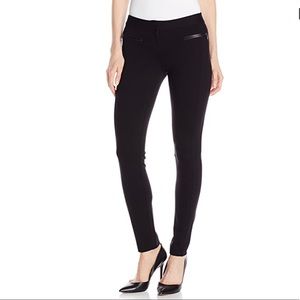 PAIGE | Los Feliz Black Leather Trim Pants | 28